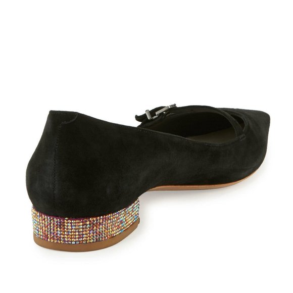 Sophia Webster Piper Suede Pointed-Toe Flat Shoes 38.5 - Picture 3 of 5